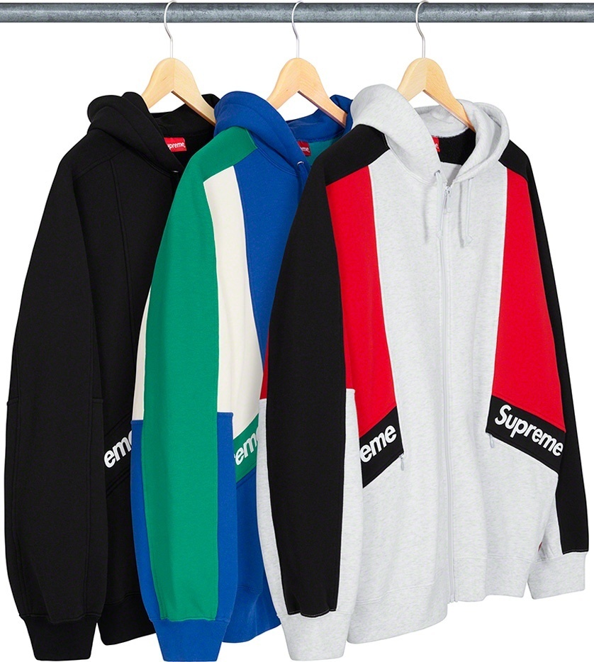 Color Blocked Zip Up Hooded Sweatshirt
